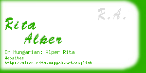 rita alper business card